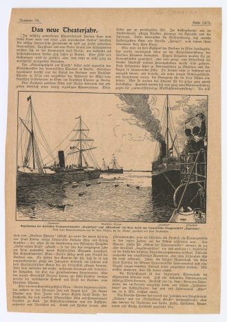Begrüßung der Deutschen Transportdampfer "Frankfurt" und "Wittekind" bei Suez durch das französische Truppenschiff "Aquíaíne".