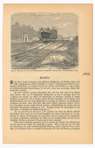 Übergang vom kanal zur Schiffswagenbahn bei Buchwalde. (Geneigte Ebenen am Oberländischen Kanal.)