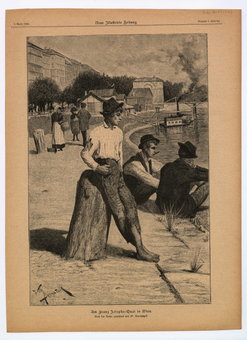 Wilhelm Bernatzik (Künstler*in), Am Franz Josephs-Quai in Wien., 1886