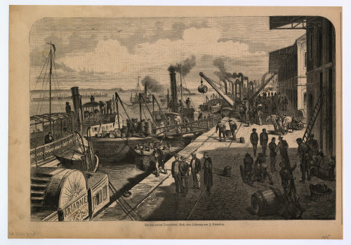 J. Schönberg (Künstler*in), Der neue wiener Donauhafen., 1907