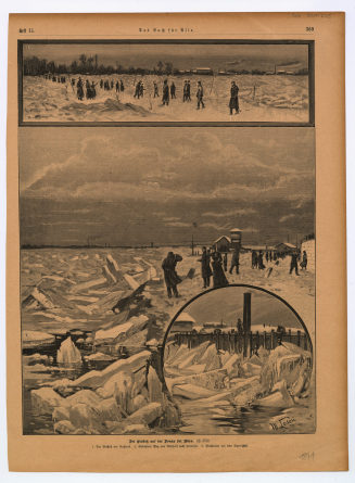Der Eisstoß auf der Donau bei Wien.