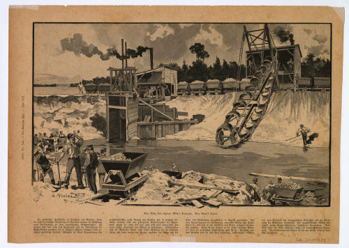 Ewald Thiel (Künstler*in), Der Bau des Spree-Oder-Kanals., 1887