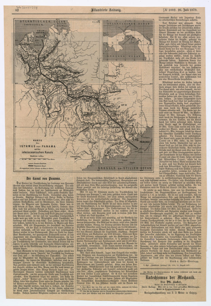 Karte des Isthmus von Panama und des interoceanischen Kanals