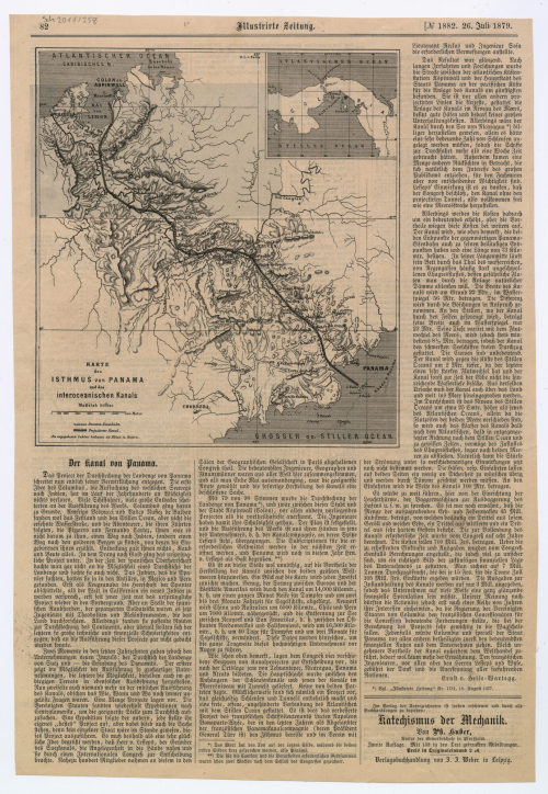Unbekannt (Künstler*in), Karte des Isthmus von Panama und des interoceanischen Kanals, 1879