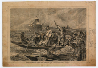 Blüchers Uebergang über den Rhein in der Neujahrsnacht 1814.