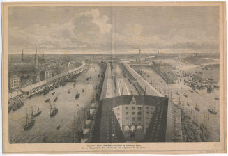 Sandthor-, Kaiser- und Dalmann's-Quai im Hamburger Hafen.