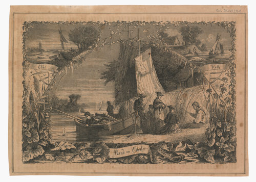 Konrad Heinrich Adolf Mosengel (Künstler*in), Abend am Elbufer, 19. Jahrhundert