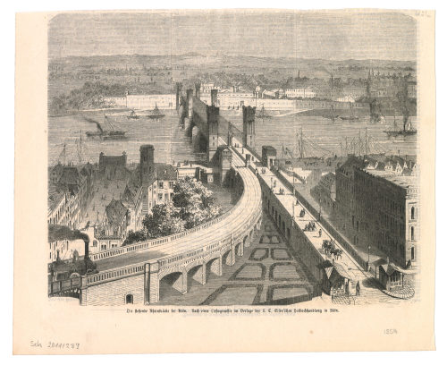 F. C. Eisen's Königliche Hof-, Buch- und Kunsthandlung (Beteiligte Institution), Die stehende Rheinbrücke bei Köln., 1859