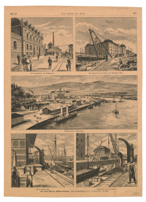 Dr. F. Manefeld (Künstler*in), Die neuen Mainzer Zollhafen-Anlagen., 19. Jahrhundert
