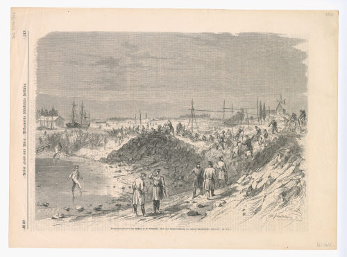 Otto Fikentscher (Künstler*in), Verschanzungsarbeiten der Sachsen an der Obereider., 1864
