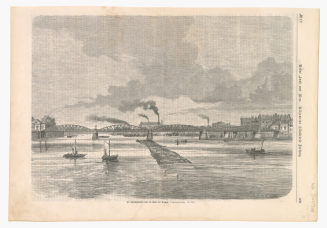 Die Eisenbahnbrücke über die Weser bei Bremen.