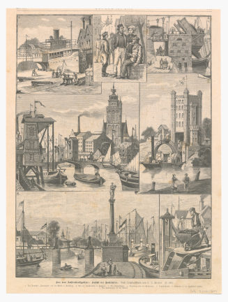 Aus dem Kohlenstreikgebiet: Ansicht der Ruhrhäfen.