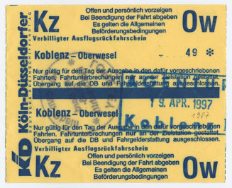Schiffsfahrschein "Koblenz - Oberwesel"