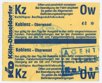 Schiffsfahrschein "Koblenz - Oberwesel"