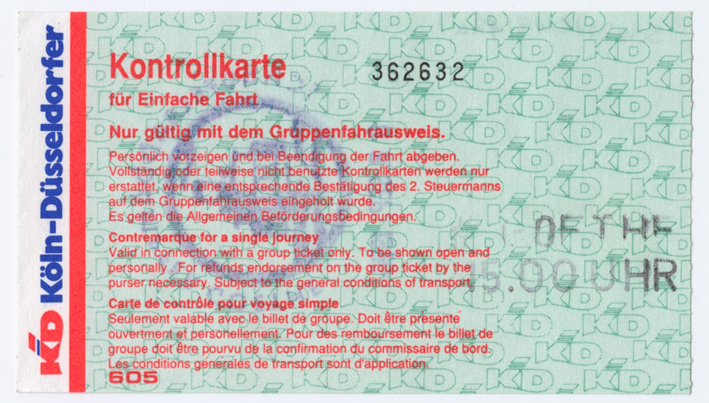 Kontrollkarte "Schaufelraddampfer Goethe"