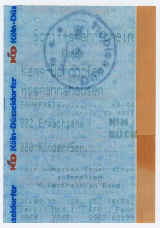 Schiffsfahrschein "Kamp-Bornhofen - Assmannshausen"