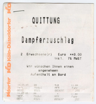 Schiffsfahrscheine "Kamp - Rüdesheim"