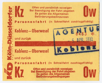 Schiffsfahrschein "Koblenz - Oberwesel"