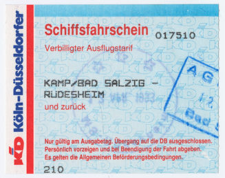 Schiffsfahrschein "Kamp/Bad Salzig - Rüdesheim"