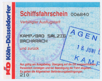 Schiffsfahrschein "Kamp/Bad Salzig - Bacharach"