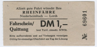 Schiffsfahrschein "RHEINFÄHRE Niederheimbach - Lorch"