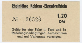 Schiffsfahrschein "Rheinfähre Koblenz - Ehrenbreitstein"