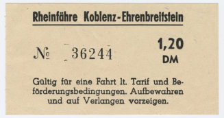 Schiffsfahrschein "Rheinfähre Koblenz - Ehrenbreitstein"