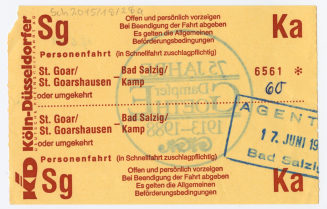 Schiffsfahrschein "St. Goar/ St. Goarshausen - Bad Salzig/Kamp"
