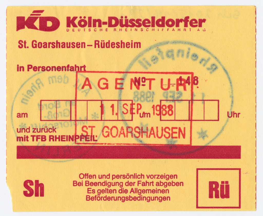 Schiffsfahrschein "St. Goarshausen - Rüdesheim"