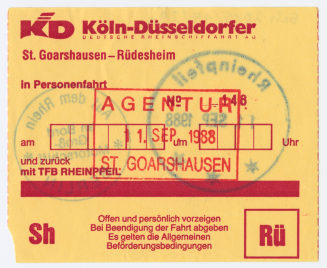 Schiffsfahrschein "St. Goarshausen - Rüdesheim"