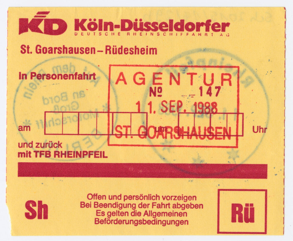 Schiffsfahrschein "St. Goarshausen - Rüdesheim"