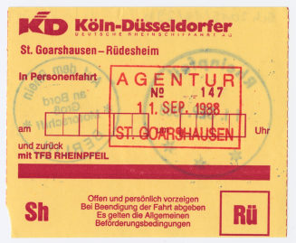 Schiffsfahrschein "St. Goarshausen - Rüdesheim"
