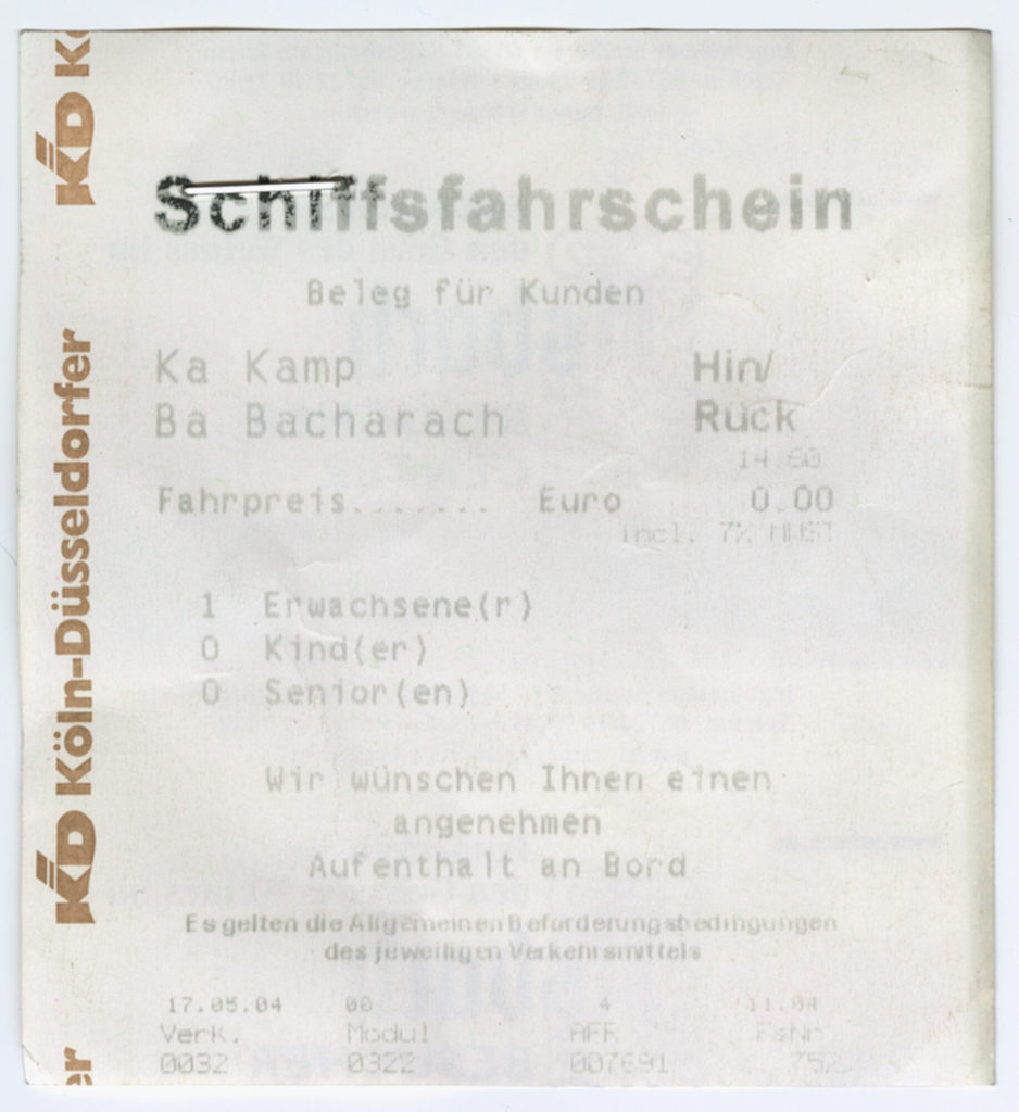 Schiffsfahrschein "Kamp - Bacharach"
