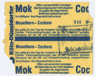 Schiffsfahrschein "Moselkern - Cochem"