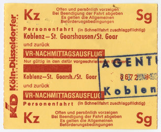 Schiffsfahrschein "Koblenz - St. Goarsh./St. Goar"