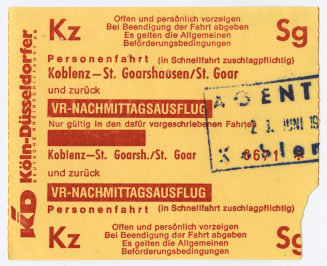 Schiffsfahrschein "Koblenz - St. Goarsh./St. Goar"
