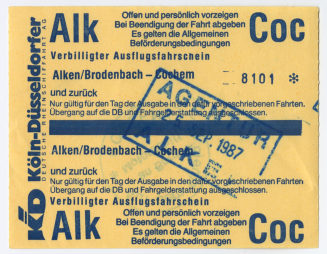 Schiffsfahrschein "Alken/Brodenbach - Cochem"