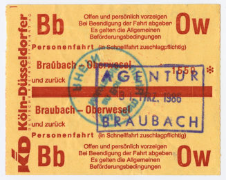 Schiffsfahrschein "Braubach - Oberwesel"