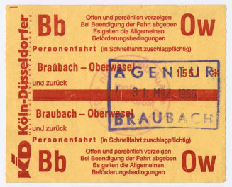 Schiffsfahrschein "Braubach - Oberwesel"