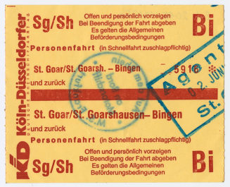 Schiffsfahrschein "St. Goar/St. Goarsh. - Bingen"