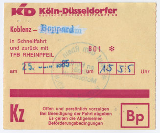 Schiffsfahrschein "Koblenz - Boppard"