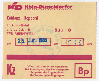 Schiffsfahrschein "Koblenz - Boppard"