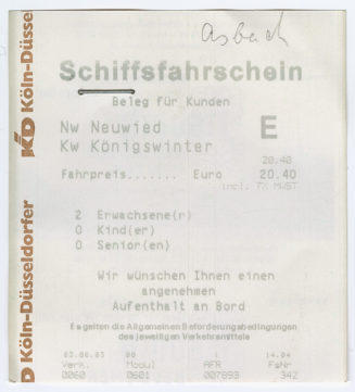Schiffsfahrschein "Neuwied - Königswinter"