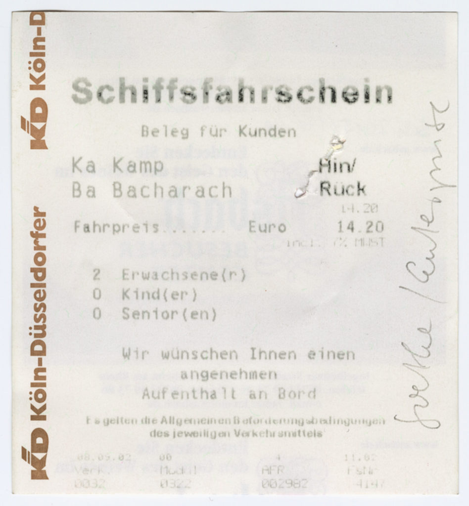 Schiffsfahrschein "Bacharach - Kamp"