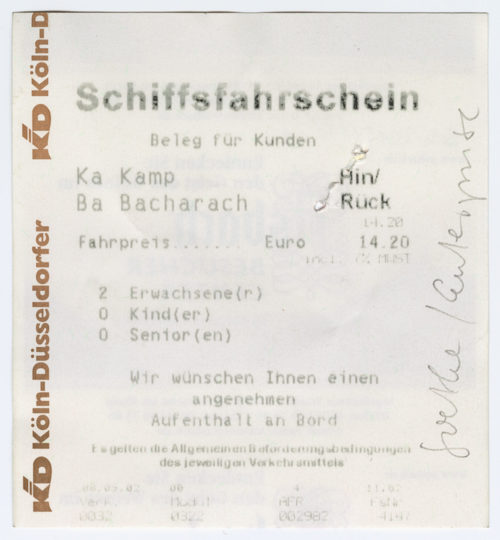 Köln-Düsseldorfer Deutsche Rheinschiffahrt AG (Beteiligte Institution), Schiffsfahrschein "Bacharach - Kamp", 2002