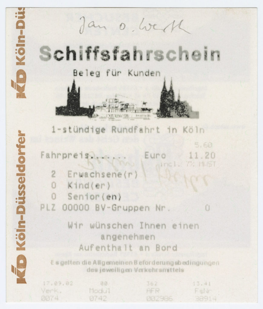 Schiffsfahrschein "1-stündige Rundfahrt in Köln"