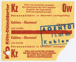 Schiffsfahrschein "Koblenz - Oberwesel"