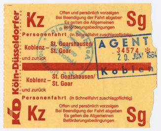 Schiffsfahrschein "Koblenz - St. Goarshausen/ St. Goar"