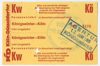 Schiffsfahrschein "Königswinter - Köln"