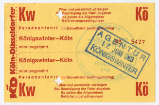 Schiffsfahrschein "Königswinter - Köln"